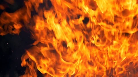 Dramatic fire flames Stock Footage 89817932