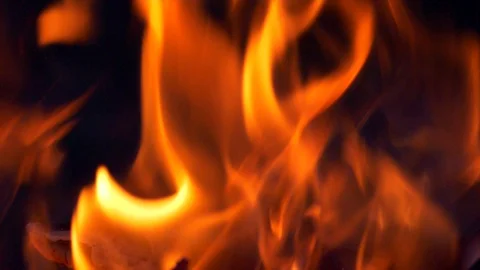 Dramatic fire flames Stock Footage 89817970