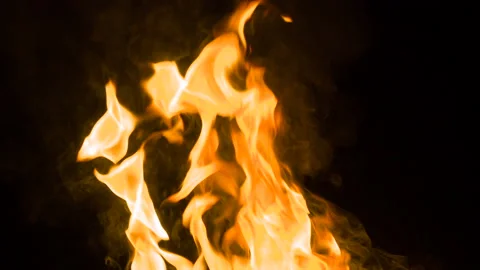 Dramatic Flame and Smoke HD Pro Stock Footage 121300496