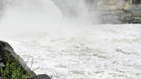 Dramatic Flooding Cumberland River Turmoil Stock Footage 75460356