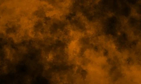 Dramatic Fog And Smoke Background With Dark Orange Grunge Style Stock Photos