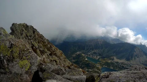 Dramatic fog in the mountains Stock Footage 82401137