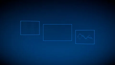 Dramatic forward camera movement into a spatial computing UI, 4K Stock Footage 338433123