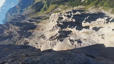 Dramatic FPV drone flight over Dolomite Mountain Range in South Tyrol Stock Footage 254711260