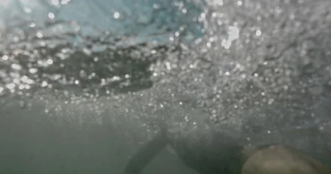 Dramatic frame of woman in strong waves in storm, filmed on cinematic camera, 12 Stock Footage 143893895