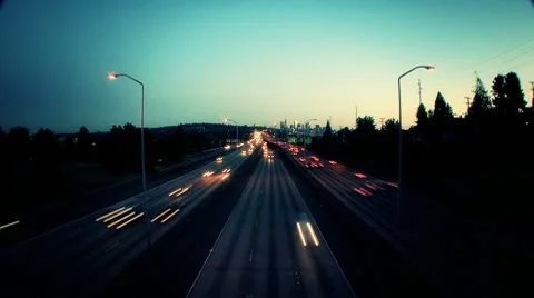 Dramatic freeway Stock Footage