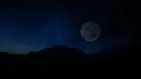 Dramatic Full Moon With Clouds and thunder at Night. spooky and scary Video stock 269429758