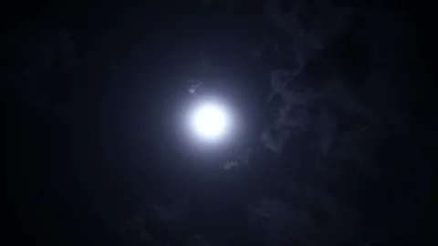 Dramatic full moon night sky with beautiful clouds Stock Footage 120062744