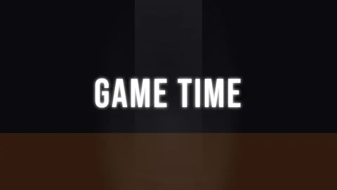Dramatic "Game Time" Typography Title Card for Cinematic Motion Graphics Stock Footage 337500799