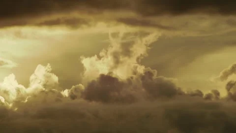 Dramatic Golden Sunset Cloudscape with Glowing Evening Sky Background Stock Footage 337865239