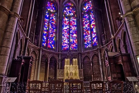 Dramatic Gothic Cathedral Interior Stock Photos