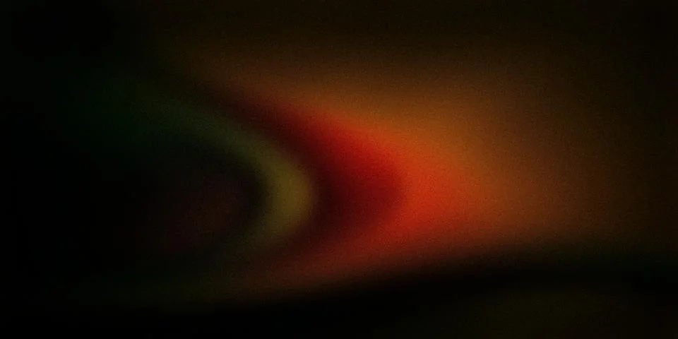 A dramatic gradient blending deep reds, greens, and oranges in a dark backg.. Illustrazione stock