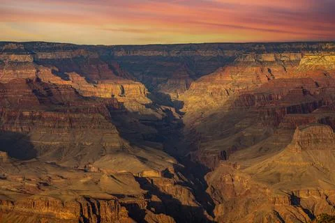 Dramatic Grand Canyon sunset Stock Photos