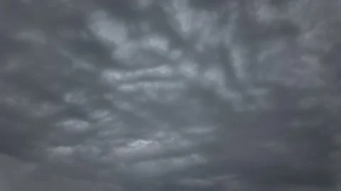 Dramatic Gray Clouds Moving Fast Across Moody Sky Timelapse Stock Footage 308928649