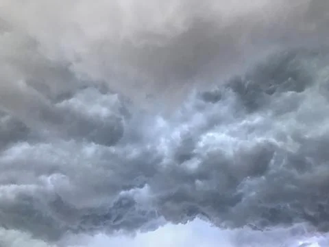 Dramatic grey sky before storm and raining Stock Photos