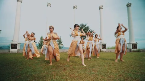 Dramatic Group Dance Formation Transition to Floor Pose Stock Footage 276640947