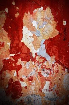 Dramatic grunge red old wall surface background, texture for your design Stock Photos