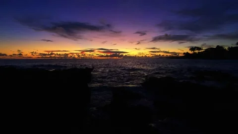 Dramatic Hawaii Sunset Stock Footage 166412460