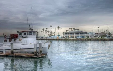 Dramatic hdr image boat harbor Stock Photos