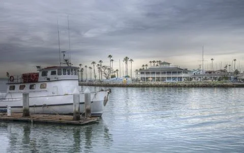 Dramatic HDR Image Boat Harbor Foto stock