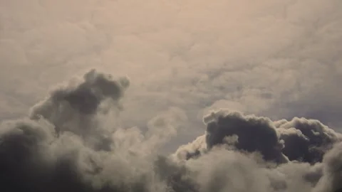 Dramatic High Contrast Rising Storm Clouds in the Sky. Stock Footage 340856129