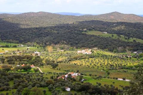 Dramatic hillside at evoramonte Stock Photos