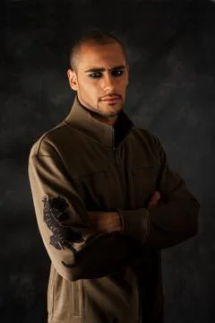 Dramatic hispanic guy Stock Photos