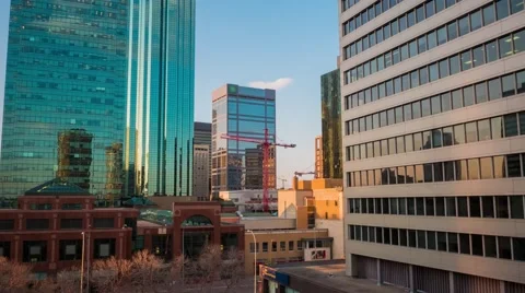 Dramatic hyperlapse of city skyline as day turns into twilight. Stock Footage 50231478