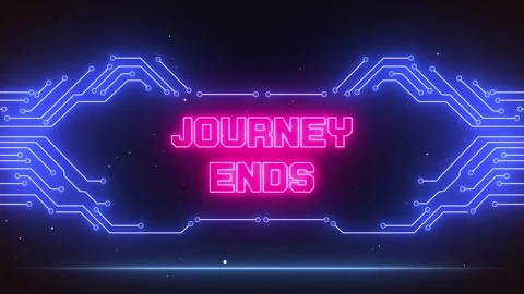 Dramatic Journey Ends Alert Animation for Cinematic Story Finale Stock Footage 327343736