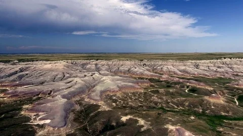 Dramatic Landscape in Badlands Mountains Stock Footage 75796486