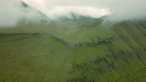 Dramatic landscape of Faroe Islands viewed from above. Vidéo 125334755