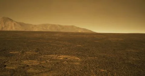 Dramatic landscape features of a dry, barren environment at dusk Stock Illustration