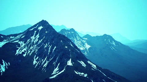 Dramatic landscape of peaks of the high Caucasus mountains and white snow Stock Footage 231383513