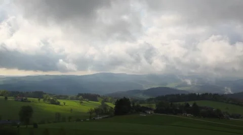 Dramatic landscape before rain in Austria Stock Footage 63139646