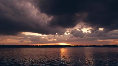 Dramatic landscape on the river in the port Stock Footage 125931782