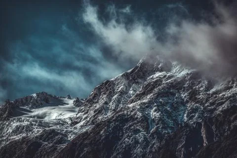 Dramatic landscape of rugged mountains Stock Photos