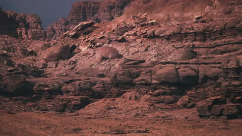 Dramatic landscape of rugged rock formations under clear sky during daytime Vídeos de archivo 319817302