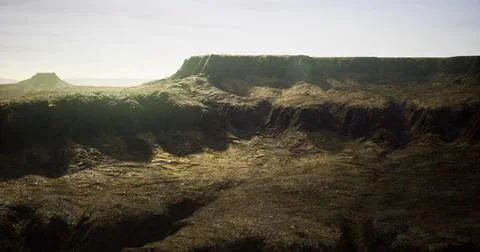 Dramatic landscape showing rocky cliffs and rugged terrain in a remote area 스톡 일러스트