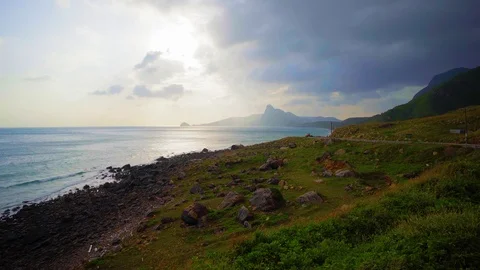 Dramatic Landscape before sunset Stock Footage 97910825