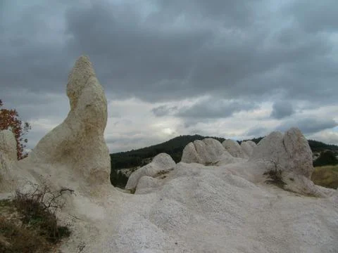 Dramatic landscape of the unique landmark "Stone Wedding". Stock Photos