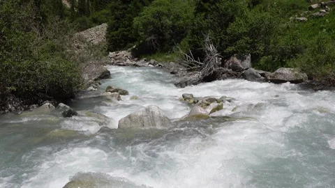 Dramatic landscapes inside Ala Archa National Park, Kyrgyzstan Stock Footage 312264289