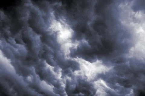 Dramatic leaden clouds Stock Photos