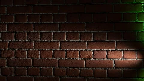 Dramatic Light Beam on Dark Red Brick Wall Texture Stock Footage 330919350