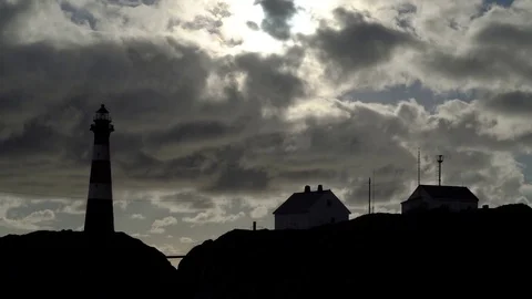 Dramatic Light house. wider shot. Stock Footage 77974413