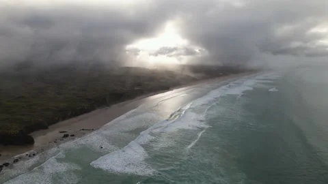 Dramatic Light Over Coast Stock Footage 171868446