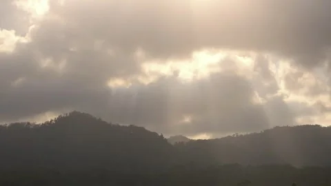 Dramatic light scene shining on the mountains Stock Footage 323149272