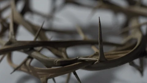 Dramatic Light shift on Jesus's Crown of thorns, Easter Stock Footage 86082360