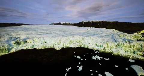 Dramatic lighting accentuates shattered ice in environmental narrative context Stock Footage 347193658