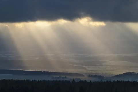 Dramatic lighting atmosphere, Saxony, Germany, December 2025 Stock Photos