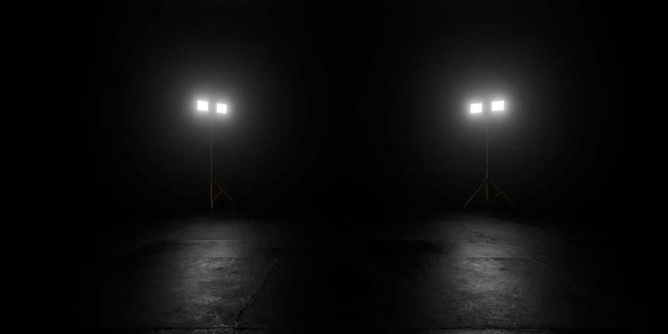 Dramatic lighting in a dark room Stock Illustration